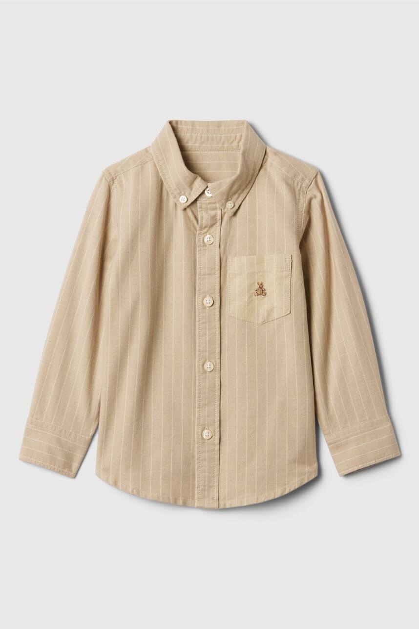 Camisa Oxford Toddler Niño Khaki Stripe