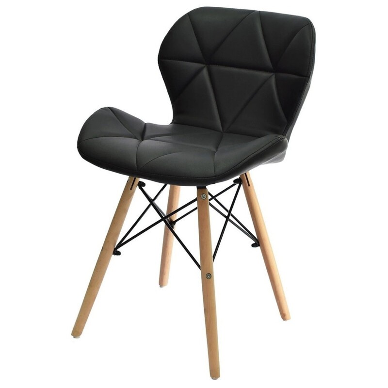 Silla Victoria Eames acolchonada NEGRO