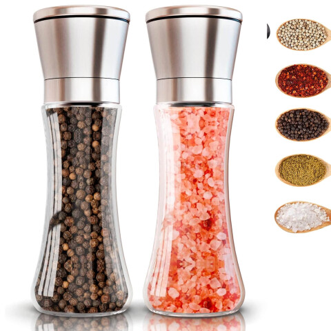 Set de 2 Molinillo Salero Pimentero Acero Inoxidable Especiero condimentos Cocina IMBACK Plateado Set de 2 Molinillo Salero Pimentero Acero Inoxidable Especiero condimentos Cocina IMBACK Plateado