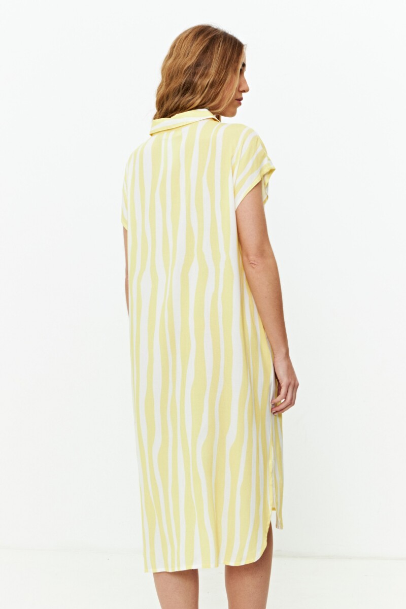 PREVENTA Vestido camisero con estampa amarillo