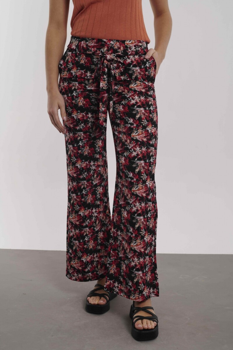 PANTALON KENDALL - NEGRO Y ROJO 