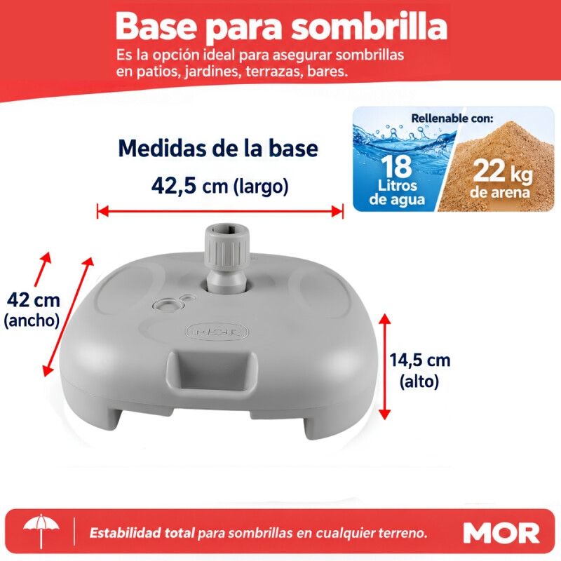 Base para sombrilla 42.5 x 43 x 14.5cm BLANCO