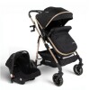 Coche de bebé Bebesit Travel System Jumbo con Baby Silla Negro