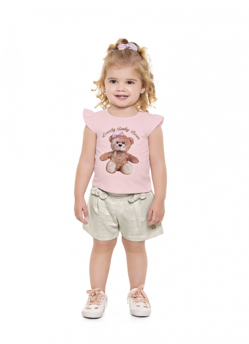 Conj. para bebes (blusa y shorts) - ROSA 