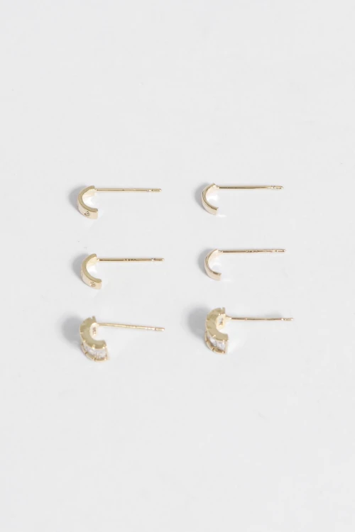 Set de aros basicos dorado