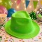 Sombrero Cowboy Glitter Neon Verde
