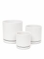 MACETA CERÁMICA Blanca con Plato Minimalista MACETA CERÁMICA Blanca con Plato Minimalista