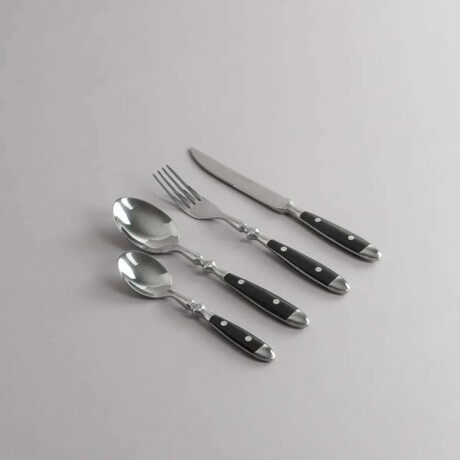 Set de Cubiertos Volf Box 24 Piezas Bistro Negro