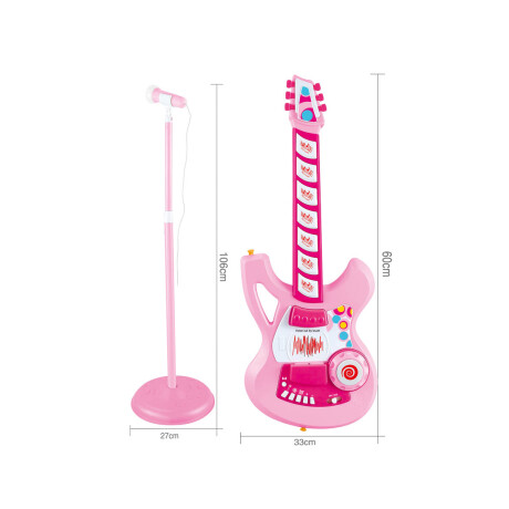 Guitarra Eléctrica Con Micrófono Para Niños Y Niñas Rosa