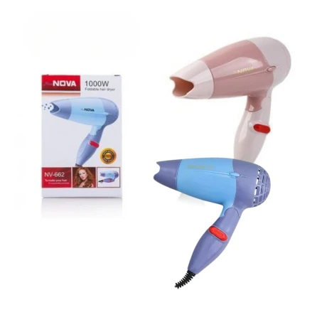Secador de Pelo Mini Nova para Viaje 1000W Rosa y Azul 001