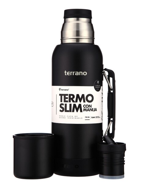 Termo Slim 750mL. con Base Silicona Negro Opaco