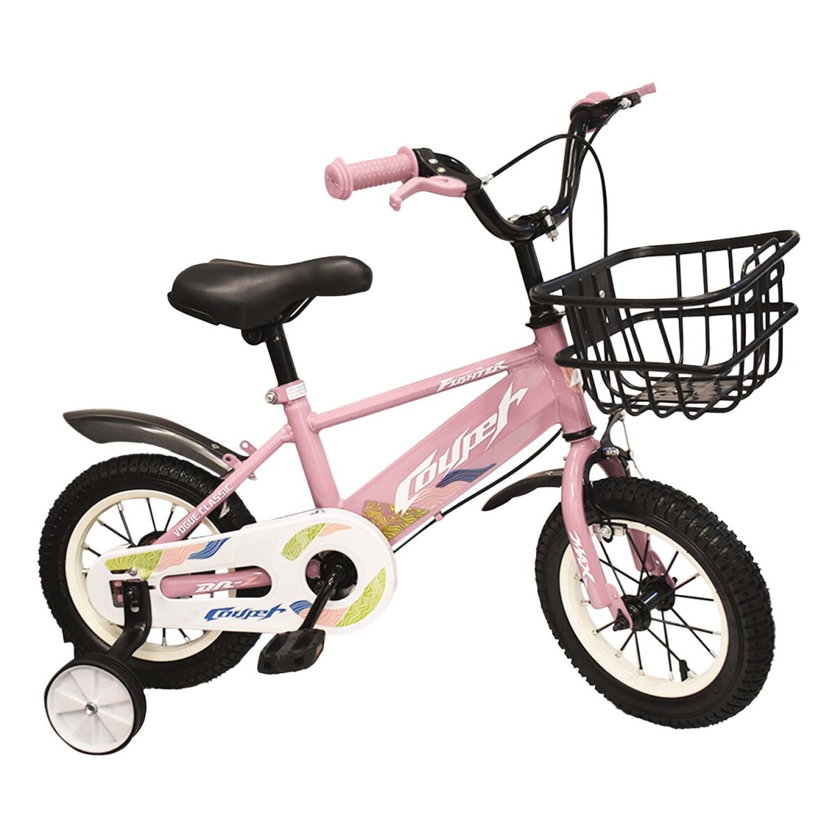 Bicicleta Infantil Rod 12 con Rueditas Entrenamiento y Cesto - Rosa 