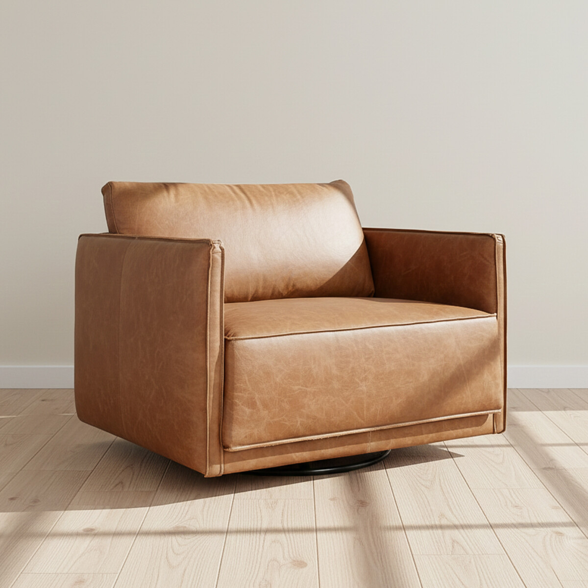 BUTACA - 1 CUERPO CUERO-100-NATURAL MARRON ROMEO CAMEL 