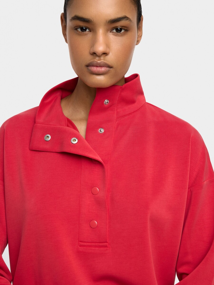 Sudadera Con Botones Tacto Suave rojo