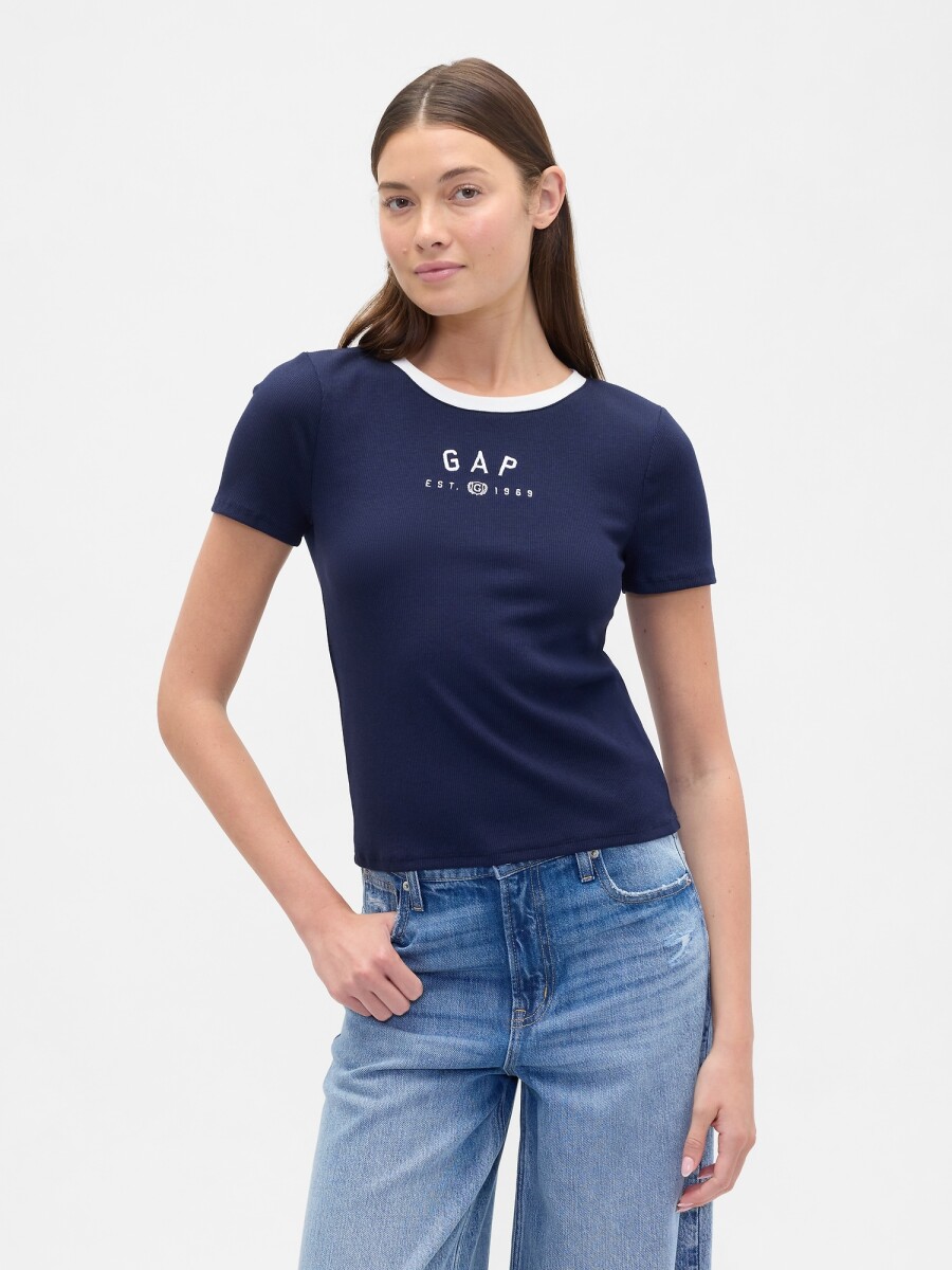 FRCH SS MOD RIB ABBRV TEE - NAVY UNIFORM 