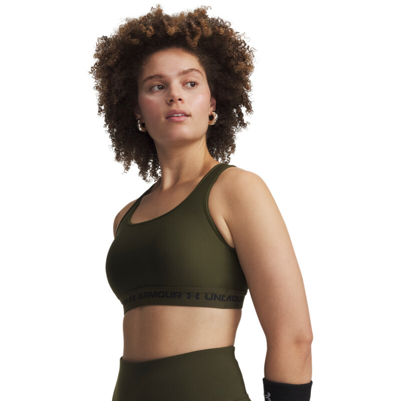 UA Crossback Mid Bra-RED GRN-308