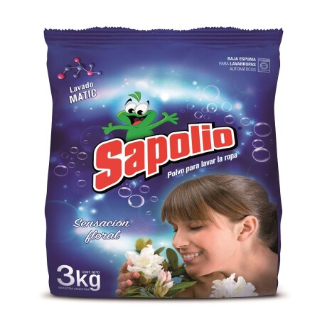 Jabón en Polvo Sapolio Lavarropas Sensación Floral 3KG 001