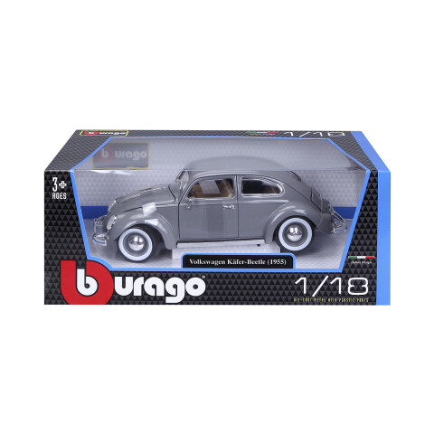 Bburago Escala 1:18 Auto de Colección Volkswagen Käfer-Beetle Gris (1955)