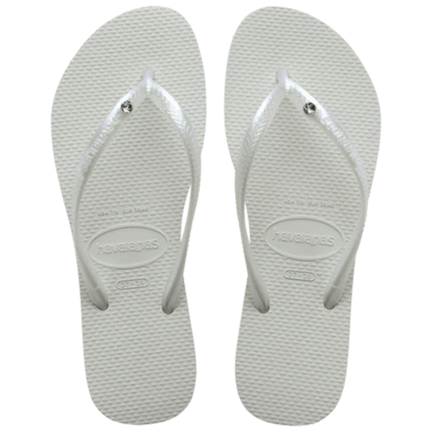 Ojotas Havaianas Slim Crystal Swarovski II Blanco — Havaianas