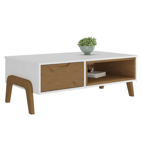 Mesa de living Linea Veneza Blanco/Miel