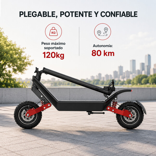 Monopatín Proove Dual Sport Led Autonomía 80km 48v MONOPATIN PROOVE DUAL SPORT-SE BLACK/RED