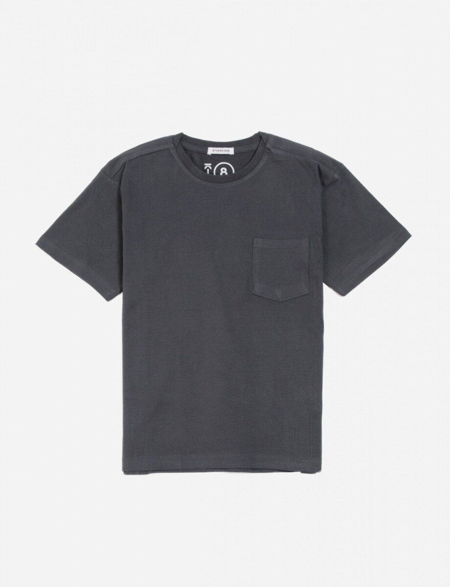 Remera con bolsillo - Gris oscuro 