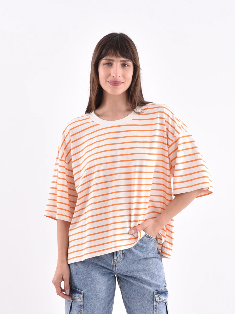 REMERA A RAYAS SOFI - NARANJA 