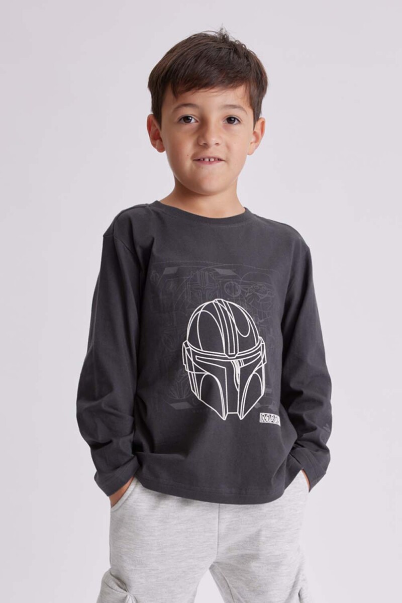 Remera estampada - Gris Oscuro 