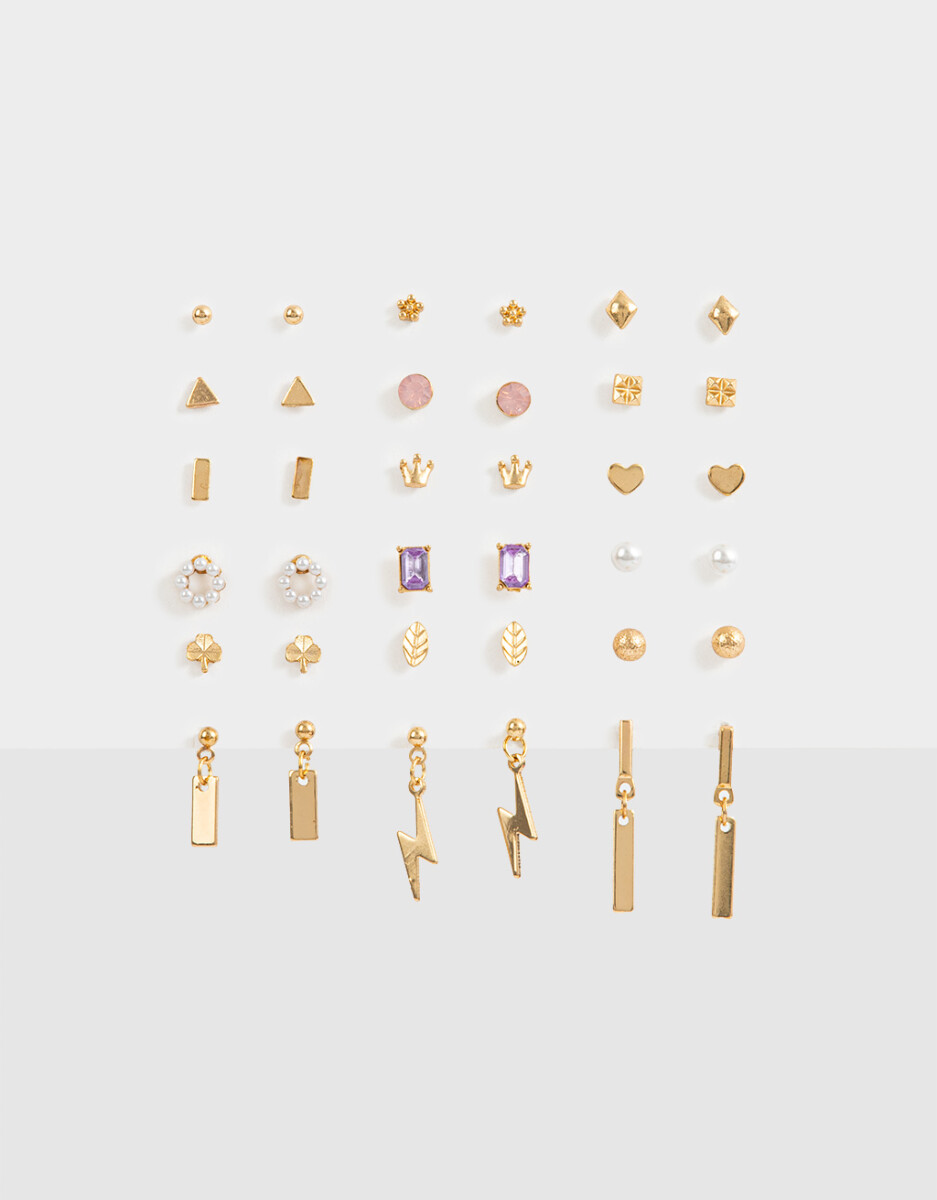 Set De Aros De Metal Dorado 