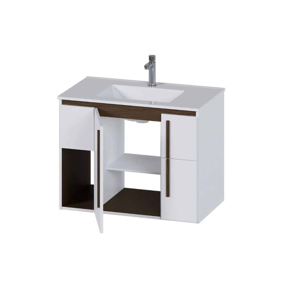 Mueble de baño suspendido Anturio Blanco 80cm bacha loza Mueble De Baño Suspendido Anturio Blanco 80cm Bacha Loza
