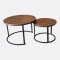 Mesa Auxiliar Circular Doble Chica Marrón Y Negro