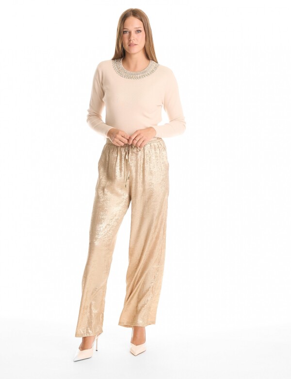 Pantalon Brillo DORADO