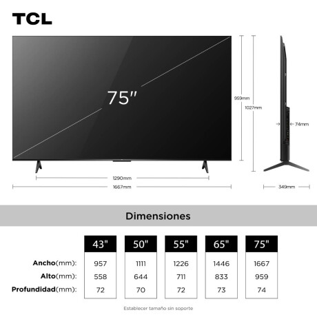 Smart TV TCL 75 QLED 4K GOOGLE TV 75T6C