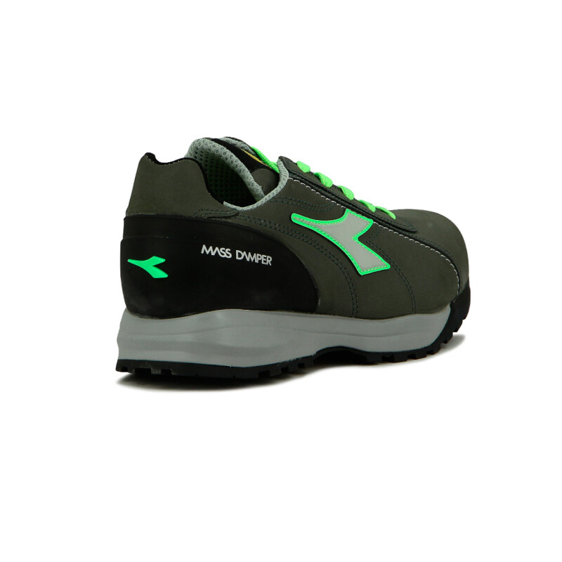 Zapato De Seguridad Diadora Utility S3 Hro Src Gris-verde Fluo