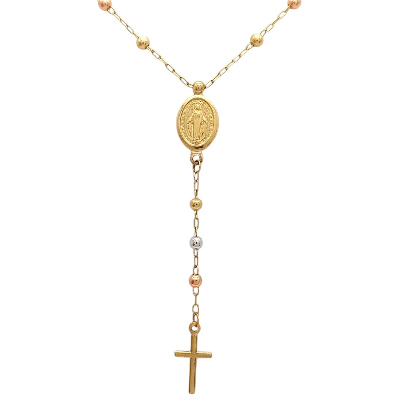 Rosario Virgen Milagrosa-Oro bajo-Sin piedra-RO8001 sinpiedra
