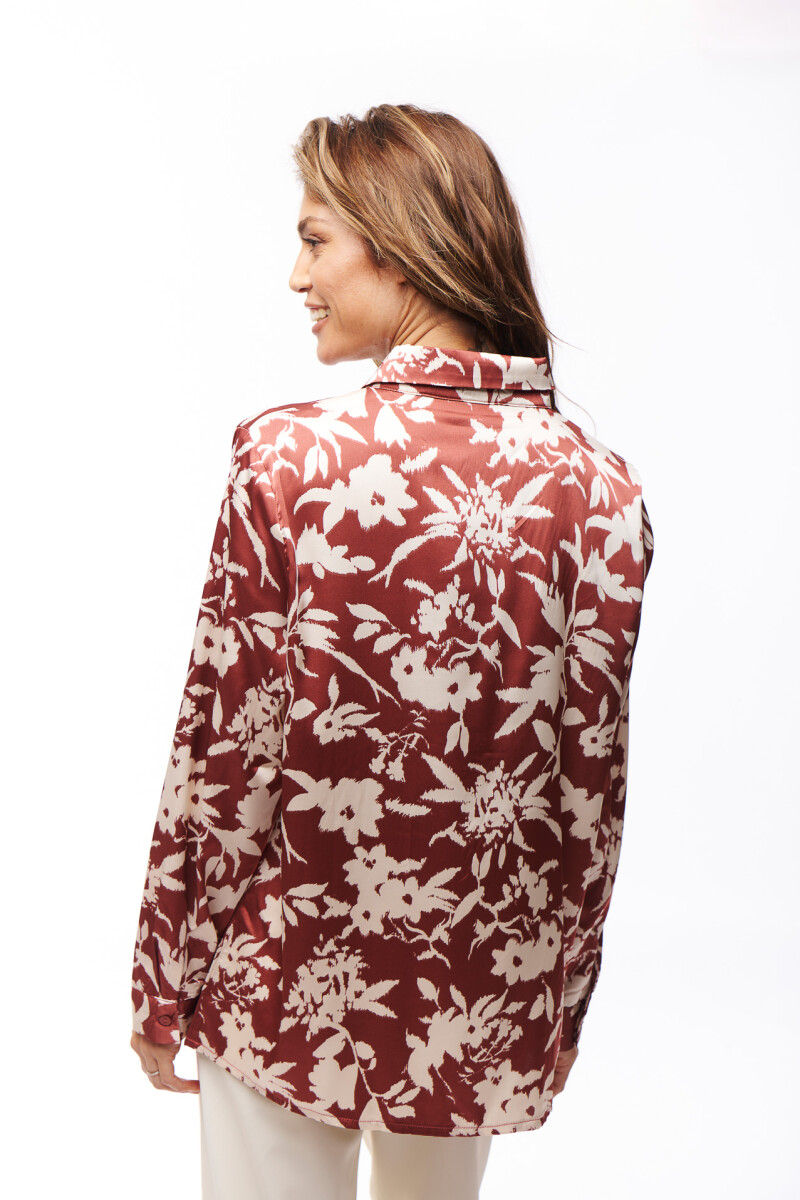 CAMISA PARKER ESTAMPADO BORDO Y CRUDO