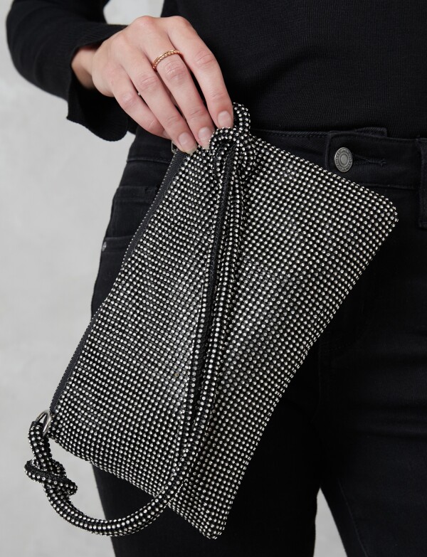 Cartera Dolly NEGRO/PLATEADO
