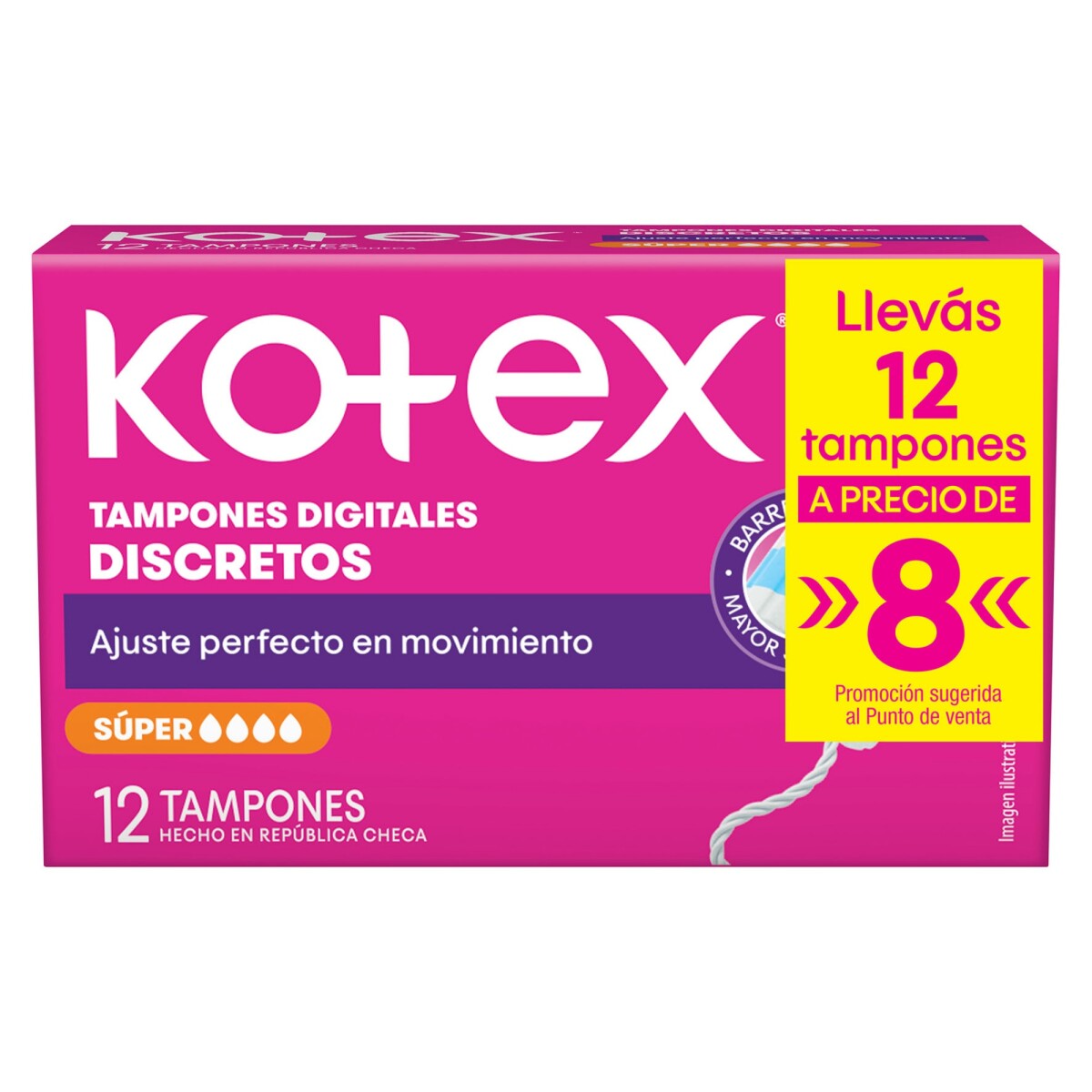 Tampones Kotex Super 12 Unidades 