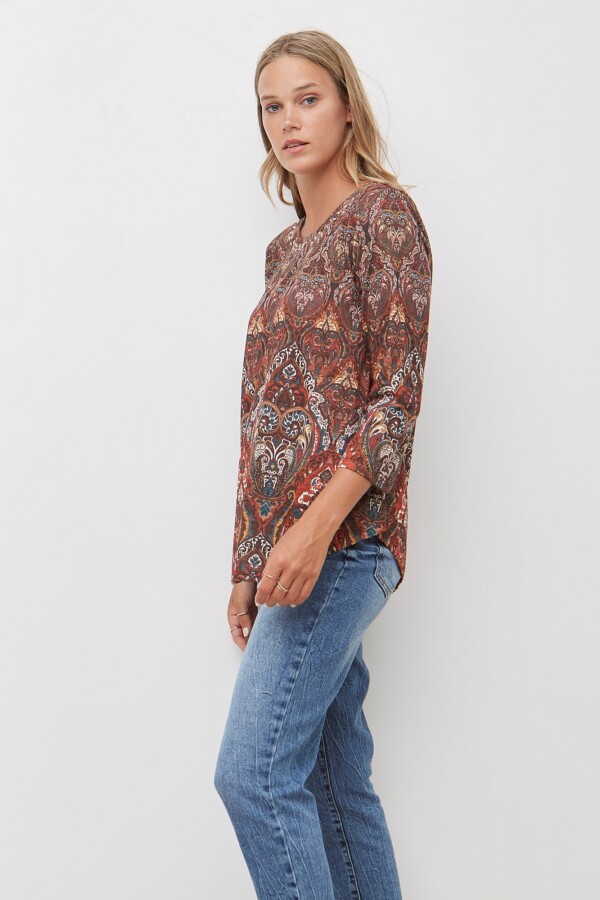 Remera Arabescos MARRON/MULTI