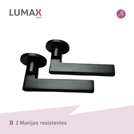 Cerradura Puerta Interior Metal Con 3 Llaves Lumax Negro