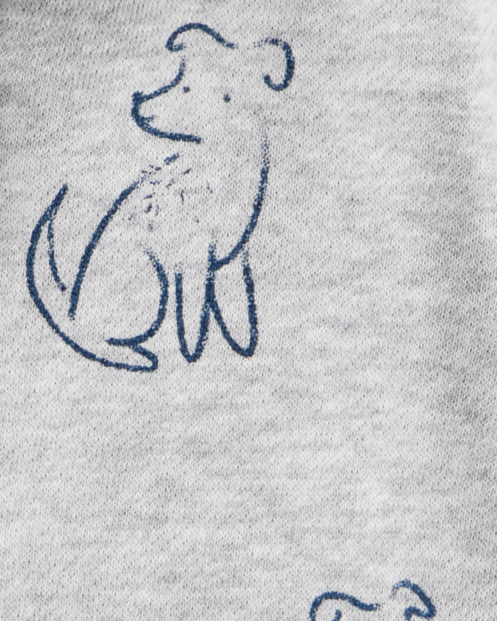 Campera de algodón, gris, diseño perros Sin color