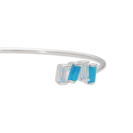 Pulsera Karvik Topacio azul /jade negro Plata 925 0