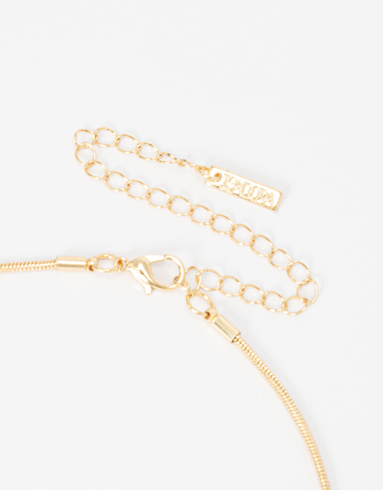 Cadena Corta con Dije Metal Collar Con Dije Corazón. - Dorado