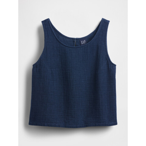 SL RACER SHELL TOP - GAUZE TAPESTRY NAVY TAPESTRY NAVY WASH