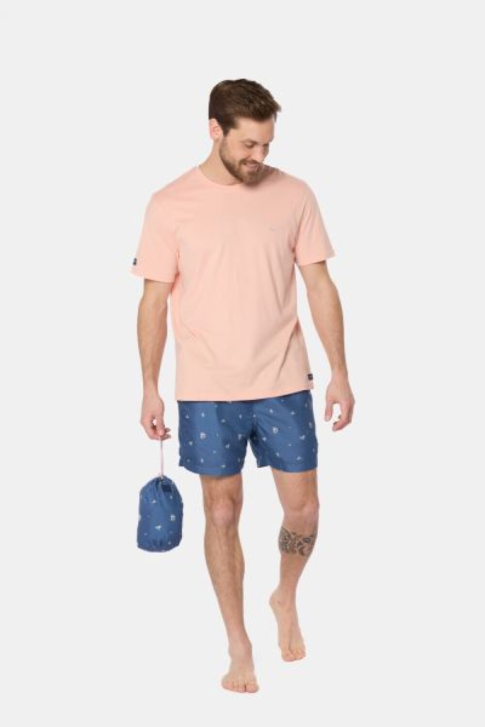 SHORT DE BAÑO ESTAMPADO Azul