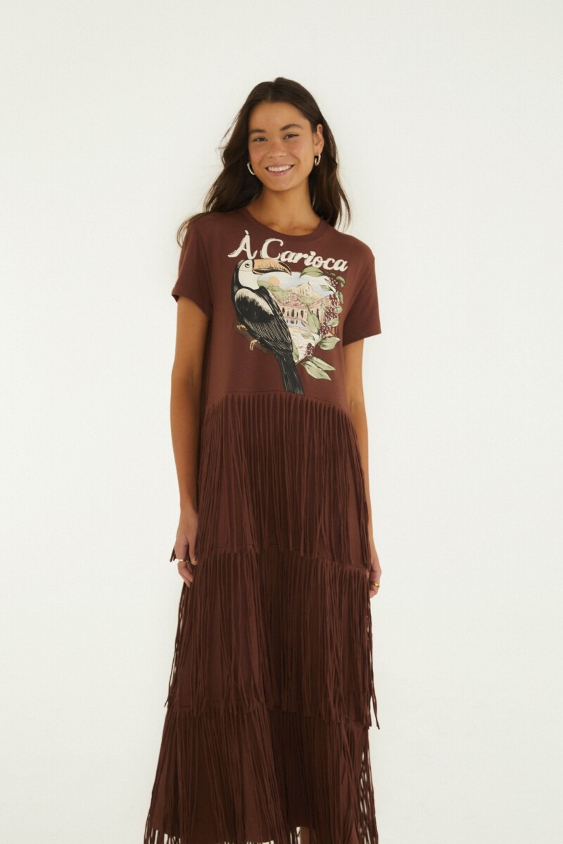 VESTIDO CARIOCA FLECOS Marron
