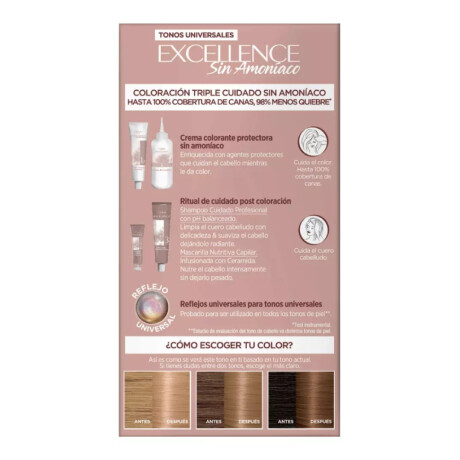 Tintura Para Cabello L'Oréal Paris Excellence Nudes No Amoniaco 8U Rubio Claro Universal Tintura Para Cabello L'Oréal Paris Excellence Nudes No Amoniaco 8U Rubio Claro Universal