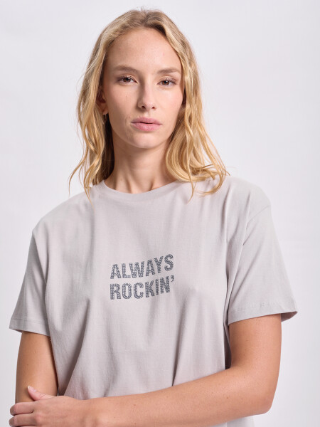 Remera estrellas bordadas Gris Claro