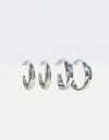 Aros Argollas Set Metal Set De Argollas Combinadas - Plateado Rodio