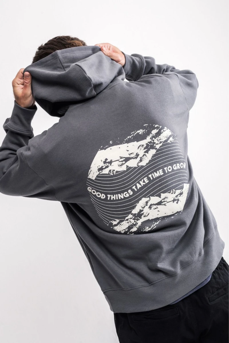 Canguro estampado oversize Malaga Gris oscuro
